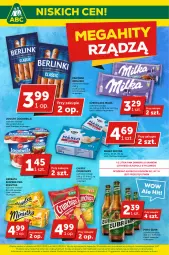 Gazetka promocyjna ABC - Gazetka - Gazetka - ważna od 09.03 do 09.03.2023 - strona 1 - produkty: Piwa, Piwo, Gra, Bell, Jogurt, Parówki, Chipsy, Czekolada, Crunchips, Bella, Jogobella, Herbata, Masło, Berlinki, Milka