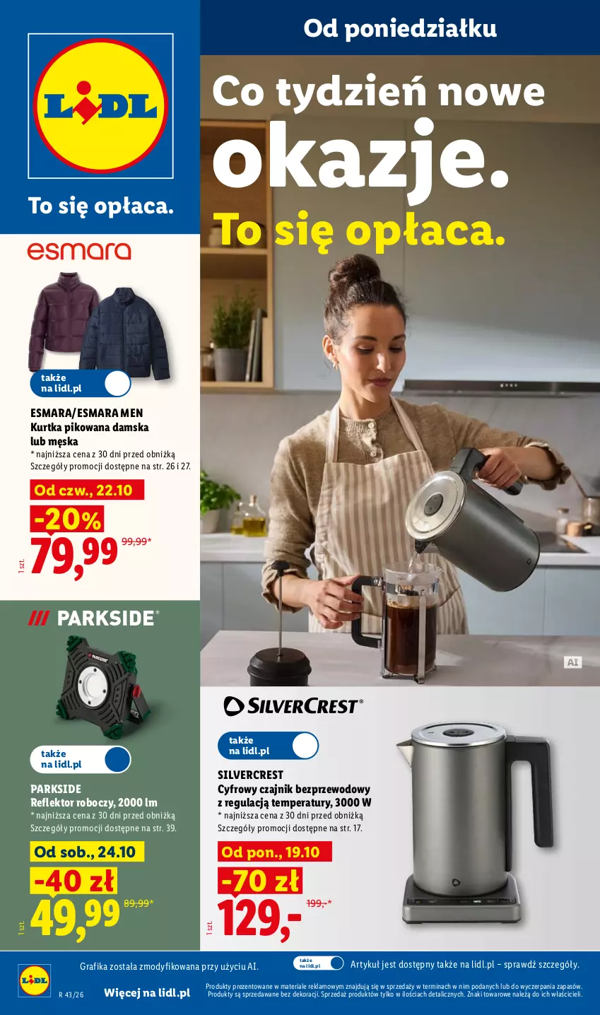 Gazetka promocyjna Lidl - Katalog - ważna 19.10 do 24.10.2026 - strona 1 - produkty: Czajnik, Gra, Grafika, Kurtka, Parkside, Reflektor, Silvercrest