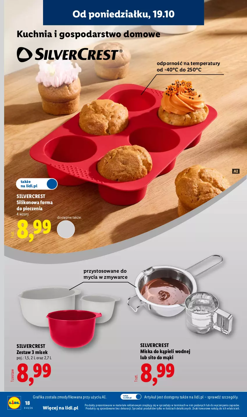 Gazetka promocyjna Lidl - Katalog - ważna 19.10 do 24.10.2026 - strona 18 - produkty: Forma do pieczenia, Gra, Grafika, Kuchnia, Miska, Piec, Por, Silvercrest, Sito