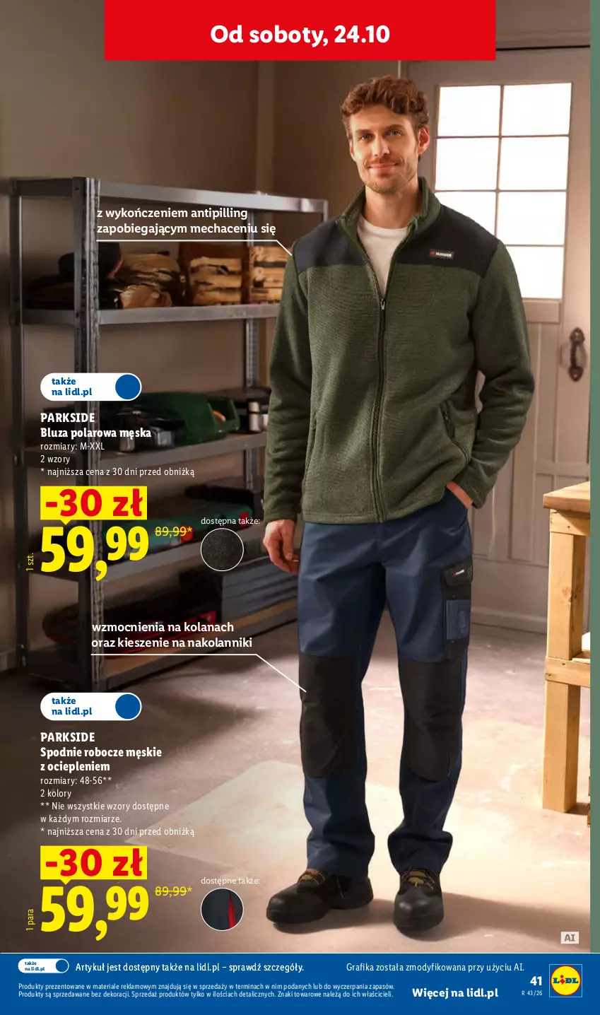 Gazetka promocyjna Lidl - Katalog - ważna 19.10 do 24.10.2026 - strona 51 - produkty: Bluza, Bluza polarowa, Gra, Grafika, LANA, Parkside, Spodnie