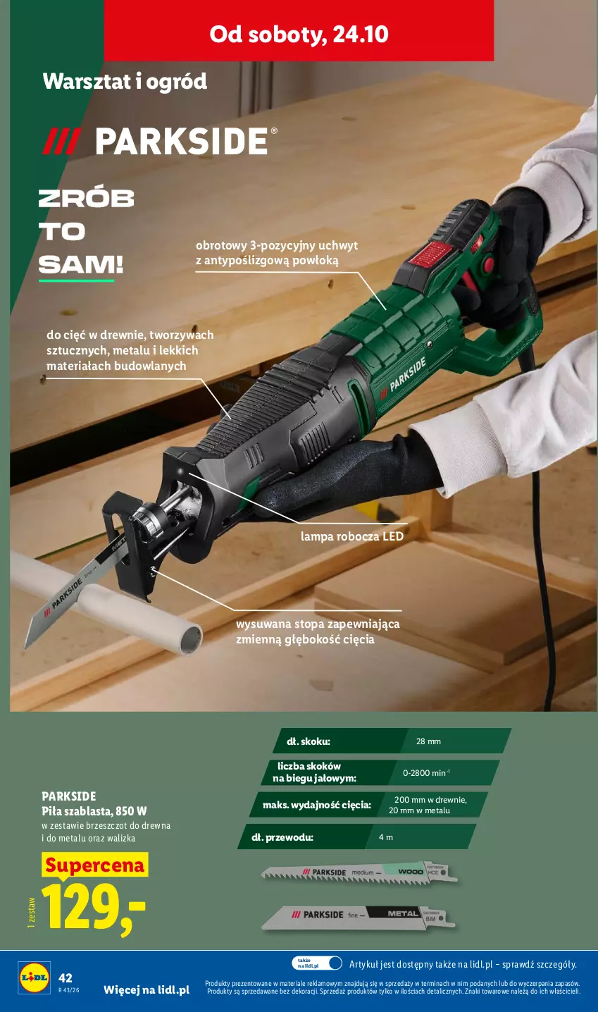 Gazetka promocyjna Lidl - Katalog - ważna 19.10 do 24.10.2026 - strona 52 - produkty: Lampa, Lampa robocza LED, Ogród, Parkside, Top, Walizka