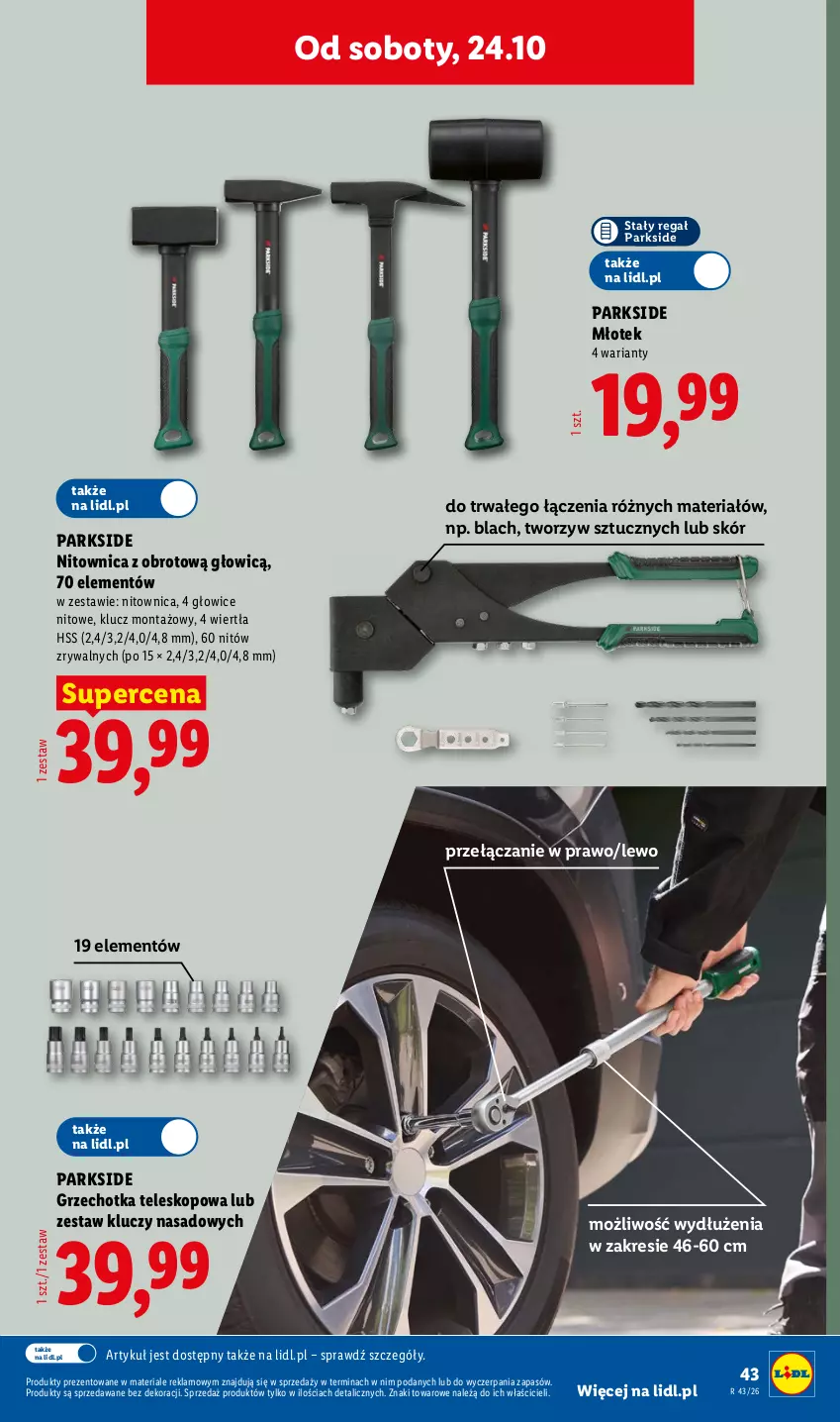 Gazetka promocyjna Lidl - Katalog - ważna 19.10 do 24.10.2026 - strona 53 - produkty: Młot, Młotek, Nitownica, Parkside, Regał, Teleskop, Zestaw kluczy, Zestaw kluczy nasadowych