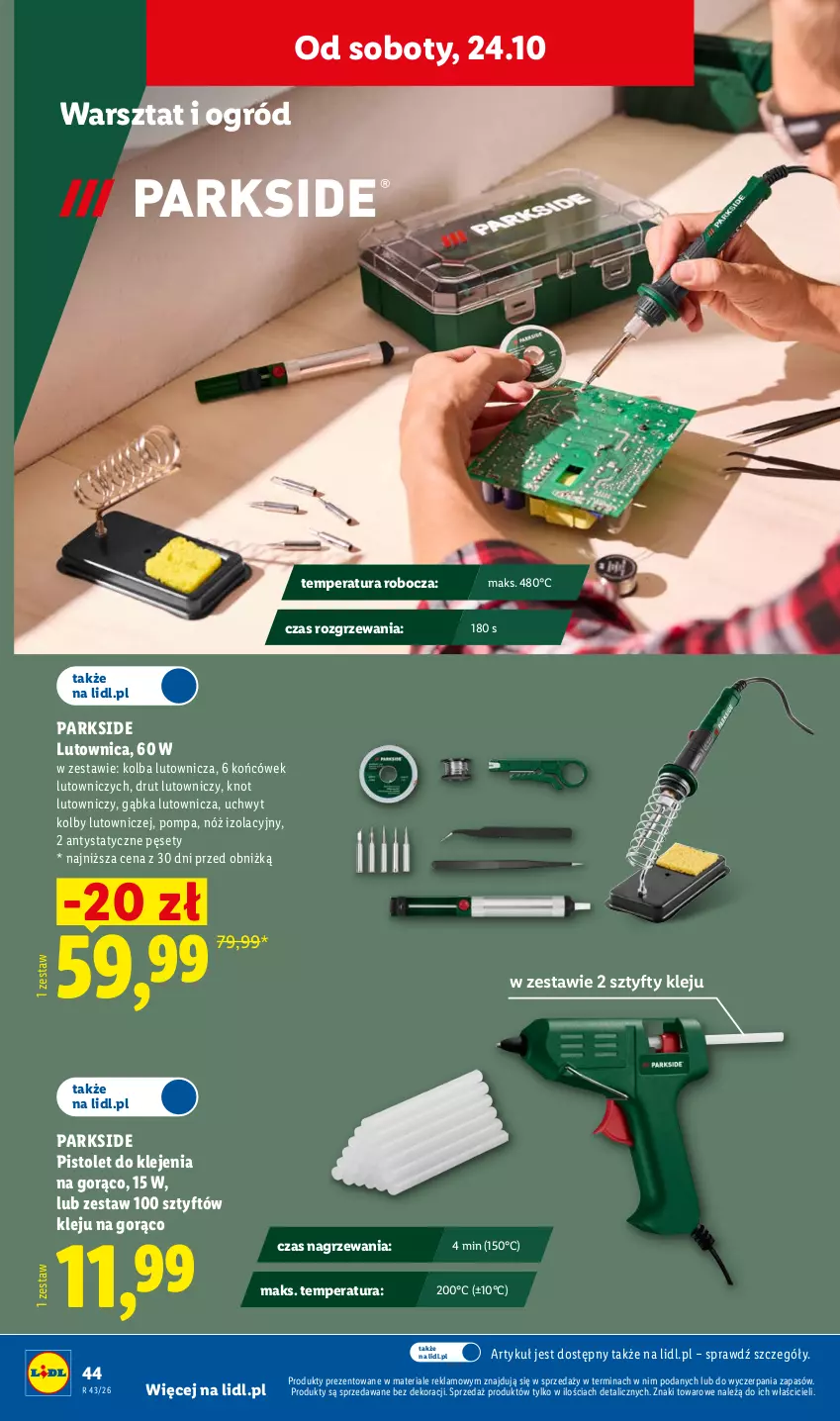 Gazetka promocyjna Lidl - Katalog - ważna 19.10 do 24.10.2026 - strona 54 - produkty: Klej, Ogród, Parkside, Pistolet