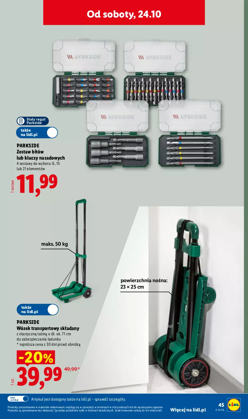 Gazetka promocyjna Lidl - Katalog - ważna 19.10 do 24.10.2026 - strona 55 - produkty: Parkside, Piec, Por, Regał, Sport, Tran, Wózek, Wózek transportowy