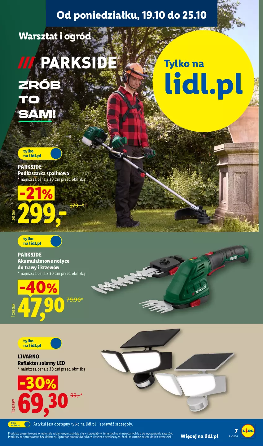 Gazetka promocyjna Lidl - Katalog - ważna 19.10 do 24.10.2026 - strona 7 - produkty: Akumulator, Ivar, Kasza, Noż, Nożyce, Ogród, Parkside, Reflektor