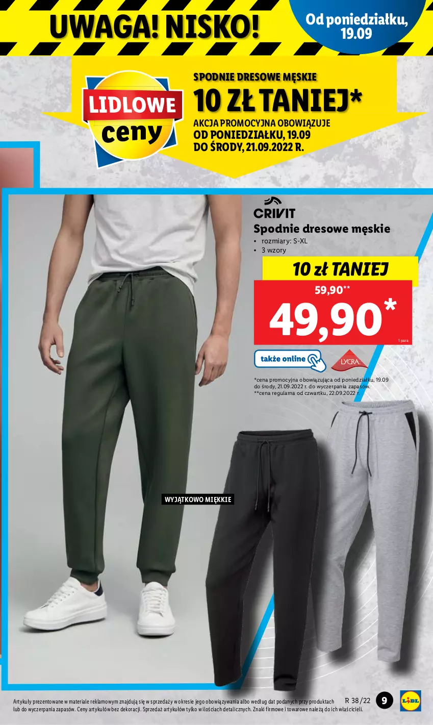 Gazetka promocyjna Lidl - GAZETKA - ważna 19.09 do 24.09.2022 - strona 11 - produkty: Dres, Spodnie, Spodnie dresowe, Waga