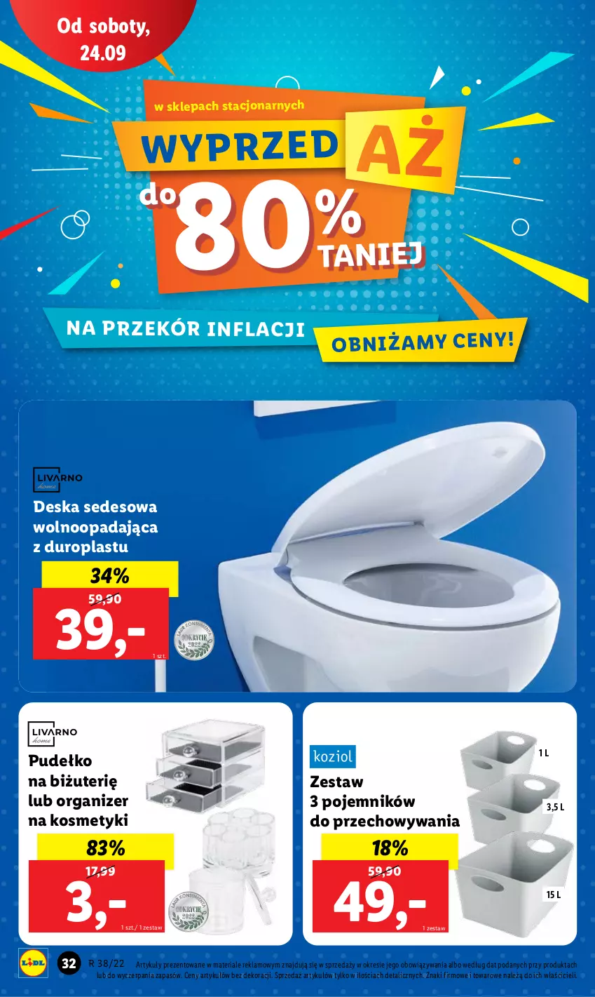 Gazetka promocyjna Lidl - GAZETKA - ważna 19.09 do 24.09.2022 - strona 34 - produkty: Deska sedesowa, Organizer, Pojemnik, Pudełko