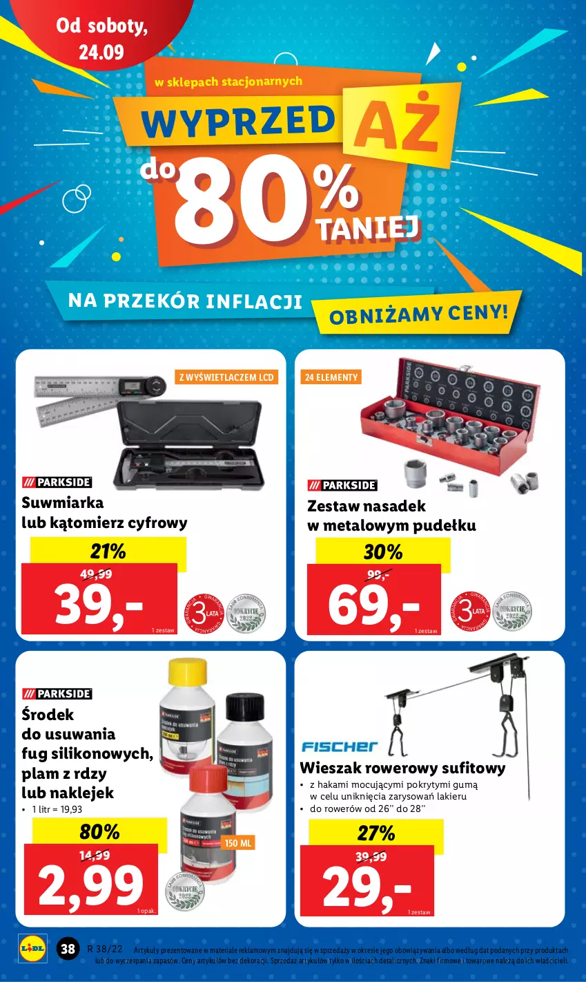 Gazetka promocyjna Lidl - GAZETKA - ważna 19.09 do 24.09.2022 - strona 40 - produkty: Klej, Lakier, Miarka, Rower, Wieszak