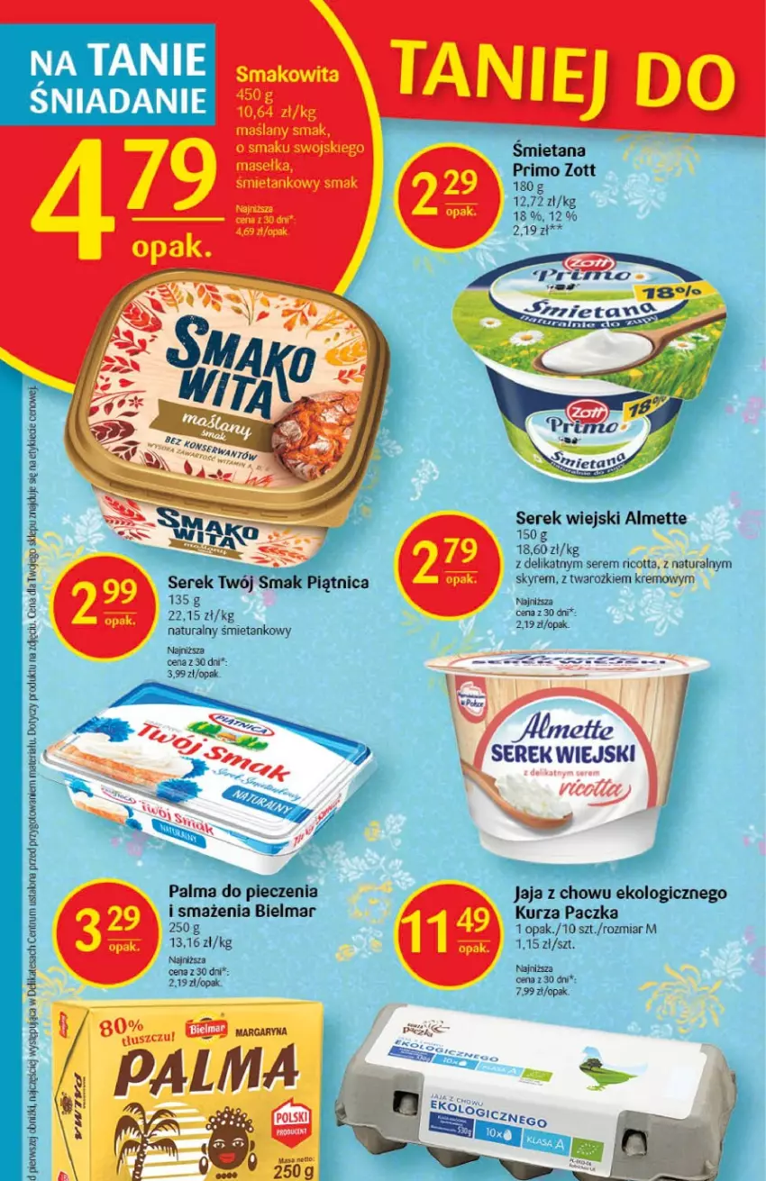 Gazetka promocyjna Delikatesy Centrum - Gazetka DC02 - ważna 12.01 do 18.01.2023 - strona 16 - produkty: Almette, Jaja, Margaryna, Palma, Piątnica, Piec, Ricotta, Rum, Ser, Serek, Serek wiejski, Smakowita, Twój Smak, Zott