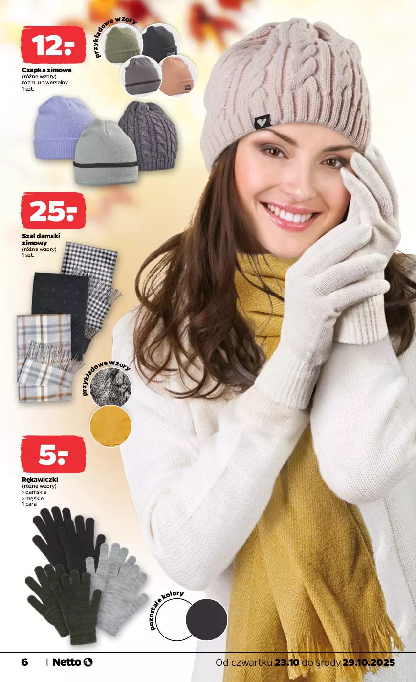 Gazetka promocyjna Netto - Od Czwartku Przemysłowa - ważna 23.10 do 29.10.2025 - strona 6 - produkty: Czapka, Szal