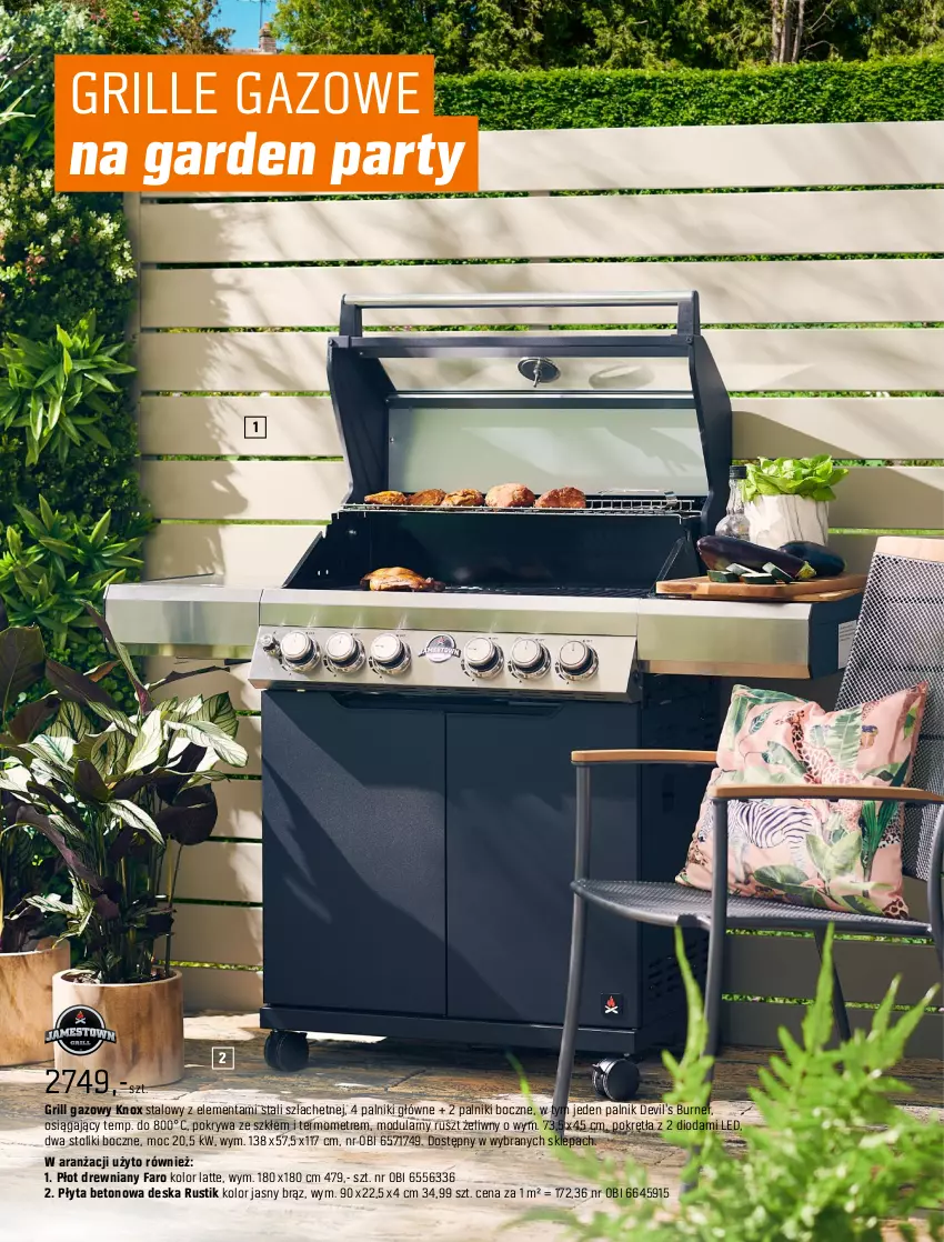 Gazetka promocyjna Obi - Gazetka OBI - ważna 30.03 do 30.06.2022 - strona 72 - produkty: Fa, Grill, Grill gazowy, Mobil, Płyta, Pokrywa, Por, Rust, Stojak, Stolik, Termometr