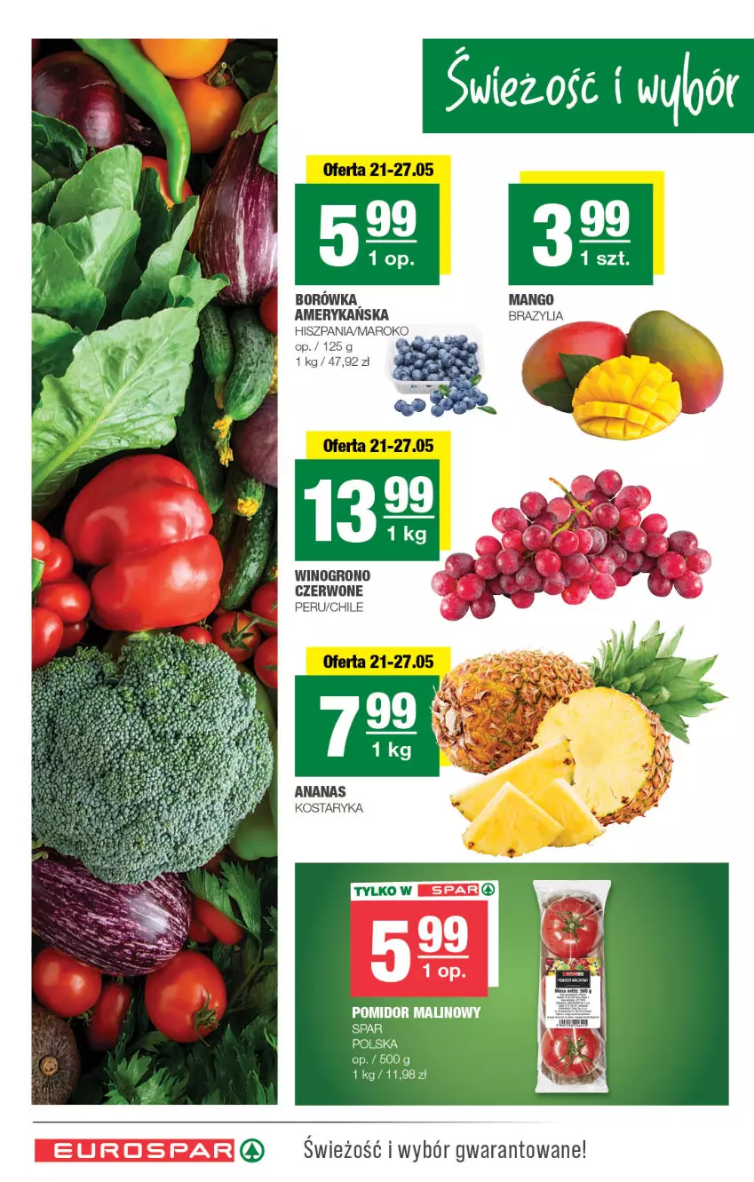 Gazetka promocyjna Spar - EuroSpar - ważna 18.05 do 28.05.2025 - strona 2 - produkty: Ananas, Borówka, Mango, Pomidor malinowy, Wino