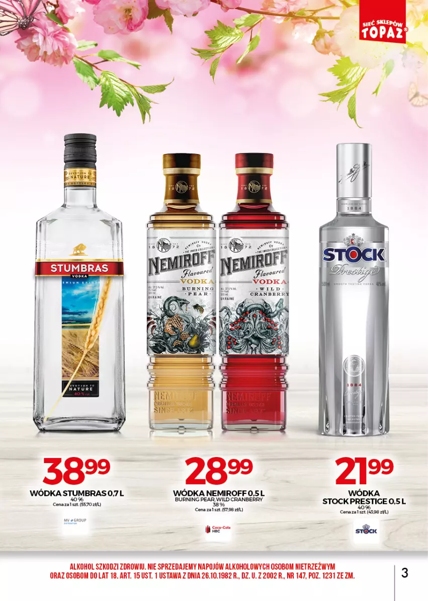 Gazetka promocyjna Topaz - Gazetka - ważna 01.04 do 30.04.2021 - strona 3 - produkty: Stock, Wódka