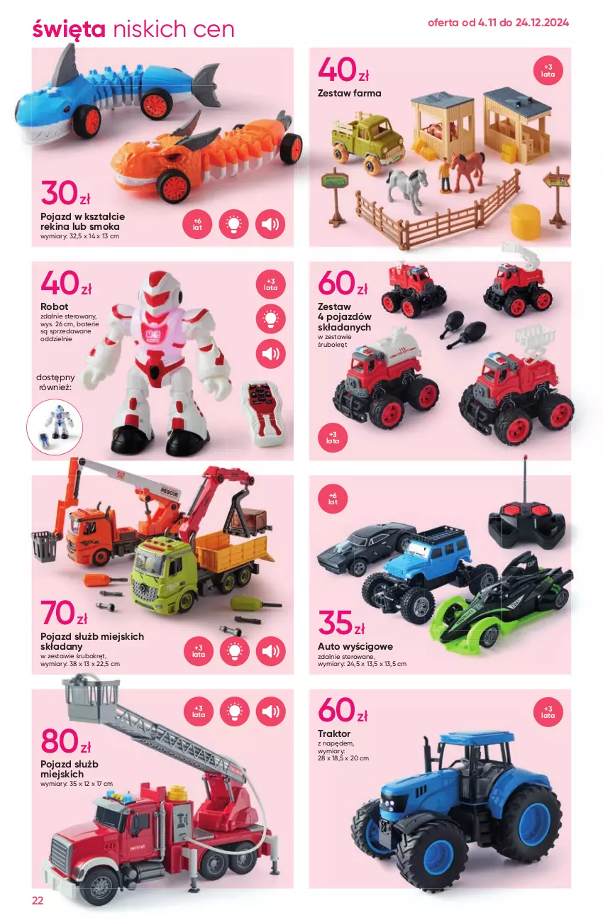 Gazetka promocyjna Pepco - Katalog Zabawki - ważna 04.11 do 24.12.2024 - strona 22 - produkty: Fa, Hot Wheels, Mattel, Monster truck, Pojazd, Robot, Traktor, Wyrzutnia