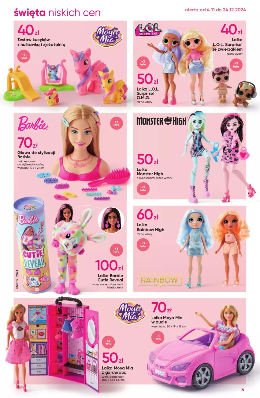 Gazetka promocyjna Pepco - Katalog Zabawki - ważna 04.11 do 24.12.2024 - strona 5 - produkty: Barbie, Fa, L.O.L., Lalka, Mattel, Ubrania