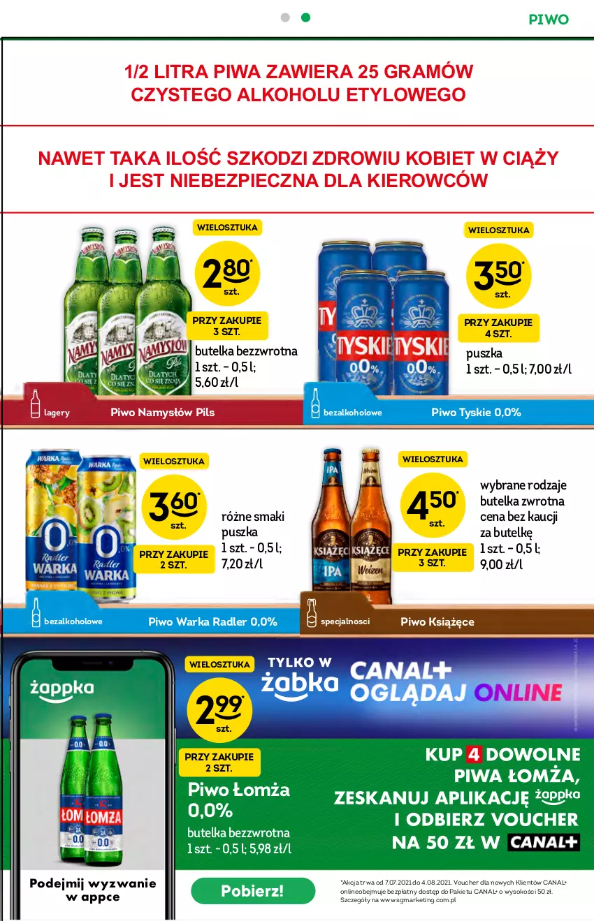 Gazetka promocyjna Żabka - ważna 07.07 do 20.07.2021 - strona 15 - produkty: Gra, Książęce, Namysłów, Piec, Piwa, Piwo, Radler, Sok, Tyskie, Warka