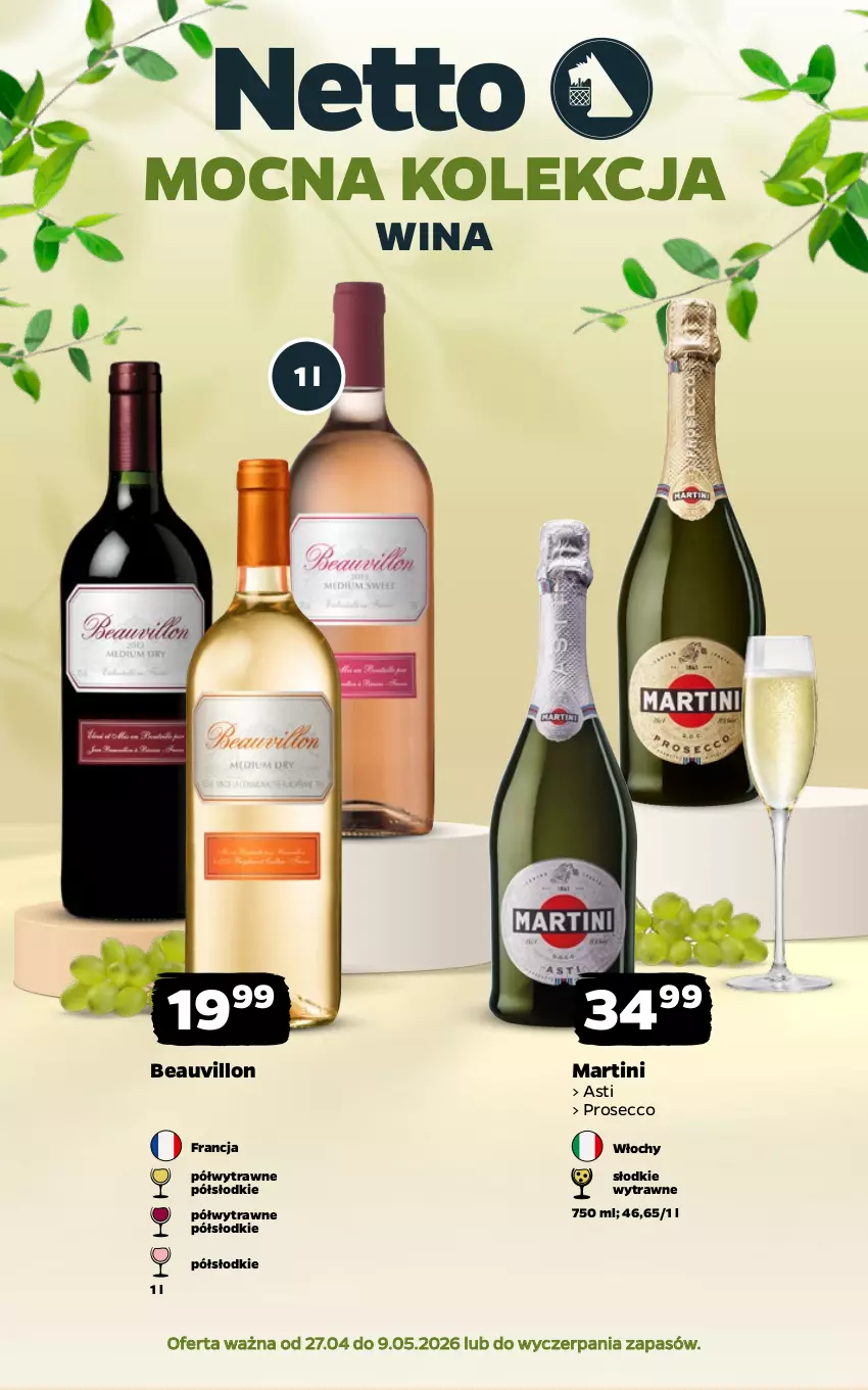 Gazetka promocyjna Netto - Alkohole - Mocne - ważna 27.04 do 09.05.2026 - strona 1 - produkty: Martini, Prosecco