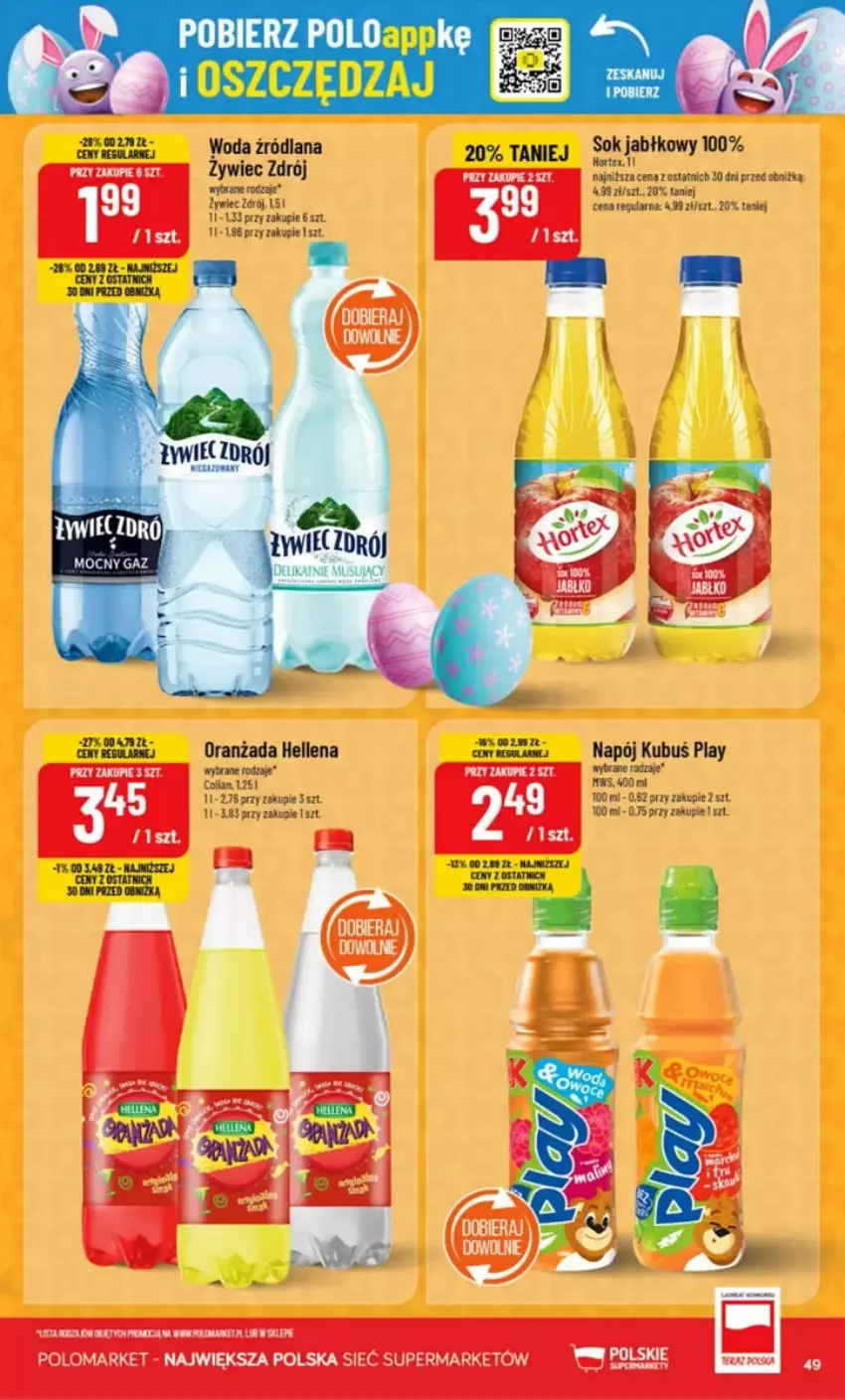 Gazetka promocyjna PoloMarket - ważna 09.04 do 15.04.2025 - strona 44 - produkty: Gin, Hellena, Kubuś, Napój, Oranżada, Por, Sok