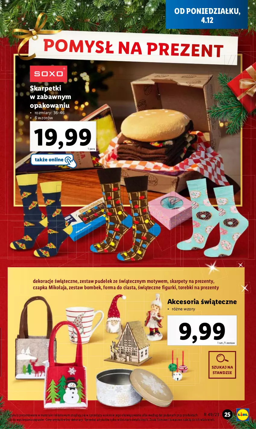 Gazetka promocyjna Lidl - GAZETKA - ważna 04.12 do 09.12.2023 - strona 29 - produkty: Czapka, Czapka Mikołaja, Karp, Skarpetki, Skarpety na prezenty, Zestaw bombek