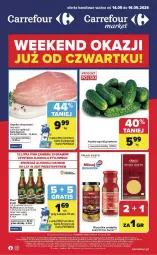 Gazetka promocyjna Carrefour - Gazetka Weekend okazji już od czwartku! - Gazetka - ważna od 16.05 do 16.05.2026 - strona 1 - produkty: Piwa, Piwo, Szynka wieprzowa, Taft, Szynka, Flora, Wiko, Grunt, LG, Fa
