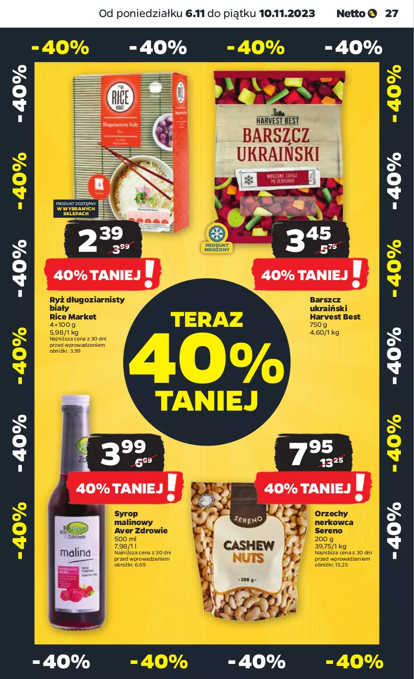 Gazetka promocyjna Netto - Artykuły spożywcze - ważna 06.11 do 10.11.2023 - strona 27 - produkty: Ryż, Ser, Syrop, Tera, Zdrowie