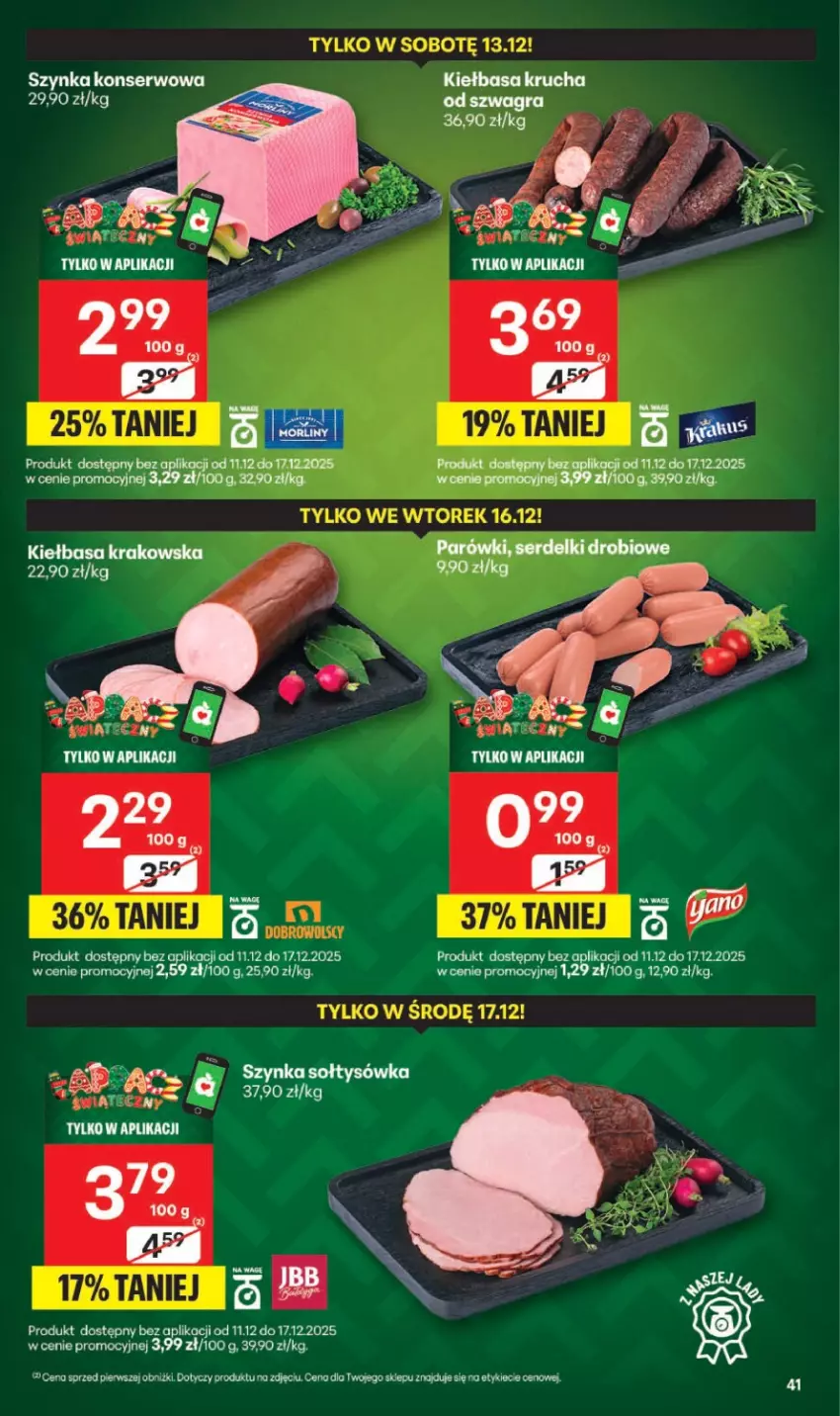 Gazetka promocyjna Delikatesy Centrum - Franczyza DC50 Czwartek - ważna 11.12 do 17.12.2025 - strona 41 - produkty: Gra, Kiełbasa, Kiełbasa krakowska, Kiełbasa krucha, Parówki, Ser, Serdelki