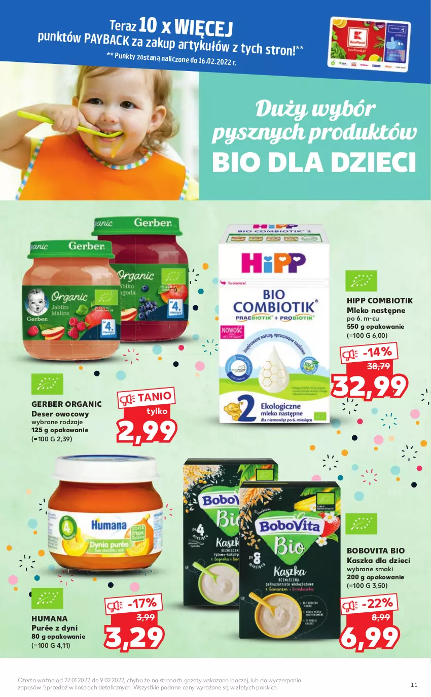 Gazetka promocyjna Kaufland - Oferta ważna  od  27.01.2022 do 09.02.2022 lub do wyczerpania zapasów - ważna 27.01 do 09.02.2022 - strona 11 - produkty: BoboVita, Deser, Deser owocowy, Dzieci, Gerber, HiPP, Humana, Mleko, O nas, Pur, Ser, Tera