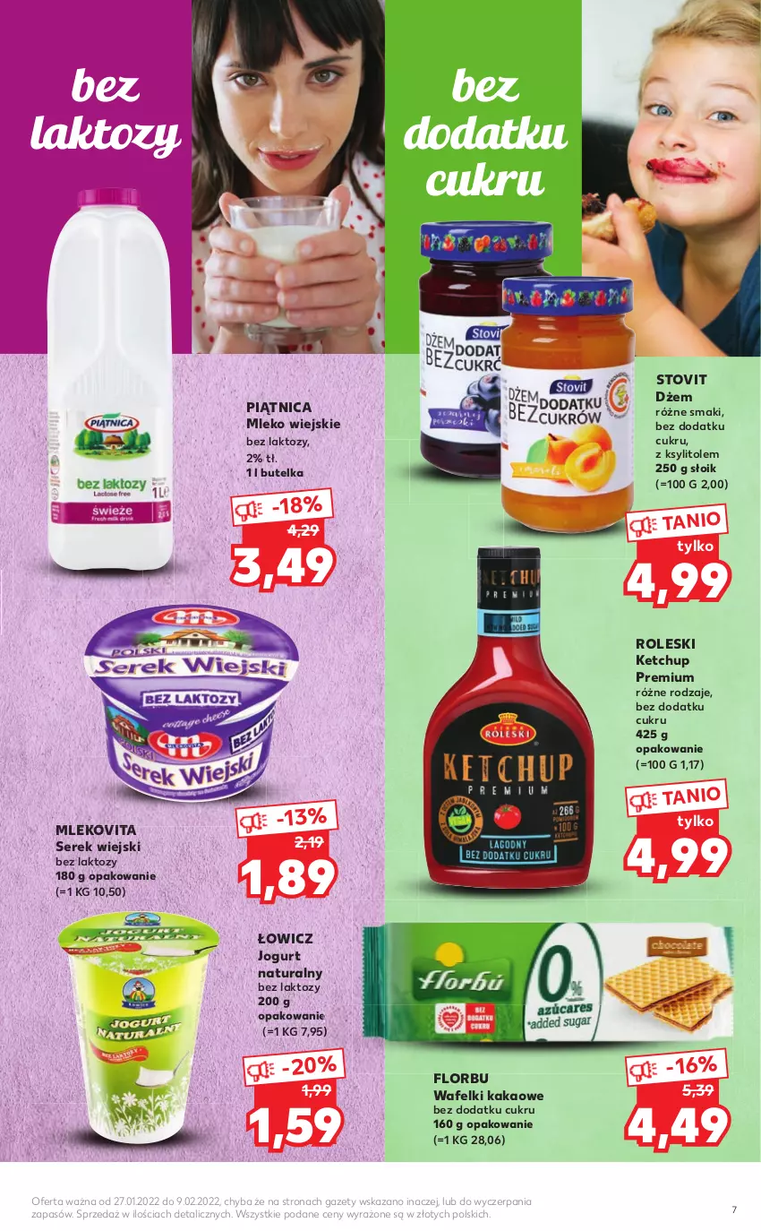 Gazetka promocyjna Kaufland - Oferta ważna  od  27.01.2022 do 09.02.2022 lub do wyczerpania zapasów - ważna 27.01 do 09.02.2022 - strona 7 - produkty: Dżem, Jogurt, Jogurt naturalny, Kakao, Ketchup, Ksylitol, Mleko, Mlekovita, Piątnica, Ser, Serek, Serek wiejski