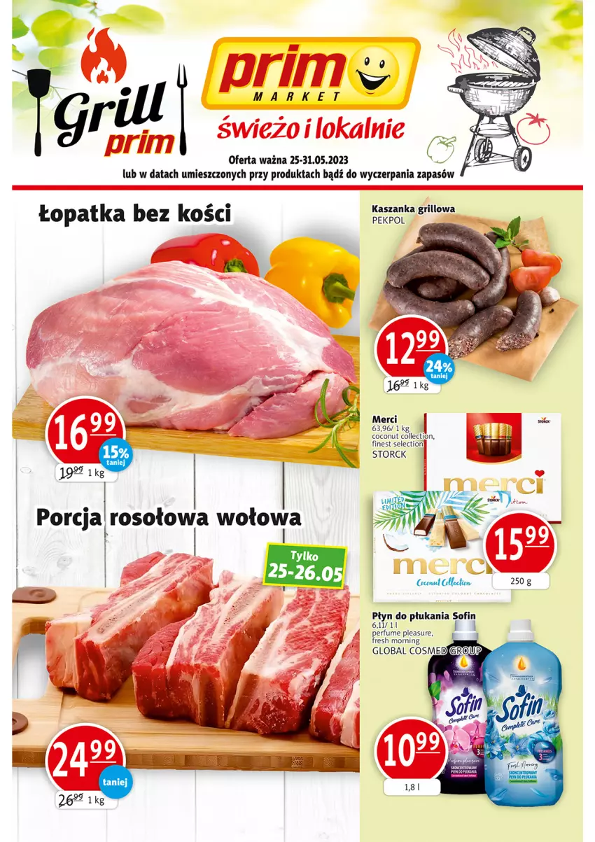 Gazetka promocyjna Prim Market - ważna 25.05 do 31.05.2023 - strona 1 - produkty: Fa, Grill, Koc, Merci, Perfum, Płyn do płukania, Por