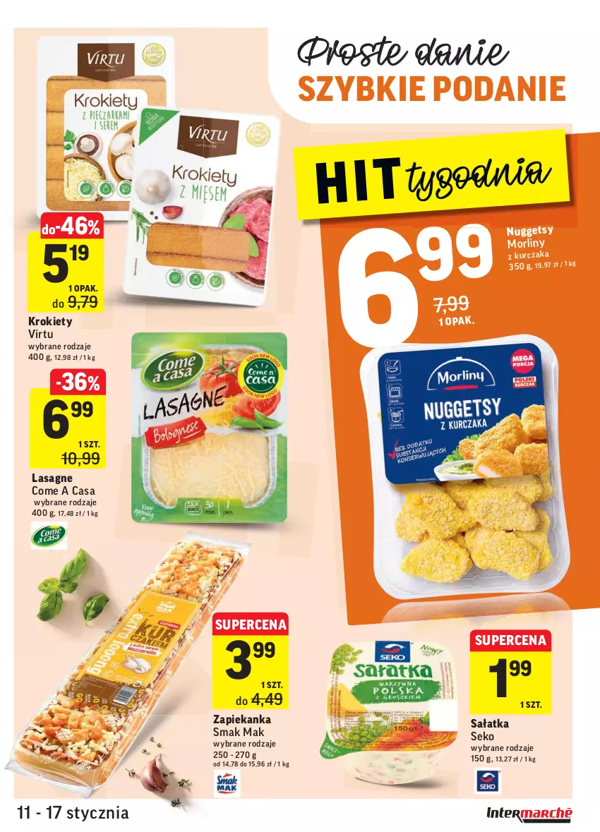 Gazetka promocyjna Intermarche - ważna 11.01 do 17.01.2022 - strona 19 - produkty: Krokiety, Lasagne, Morliny, Sałat, Sałatka, SEKO, Virtu, Zapiekanka