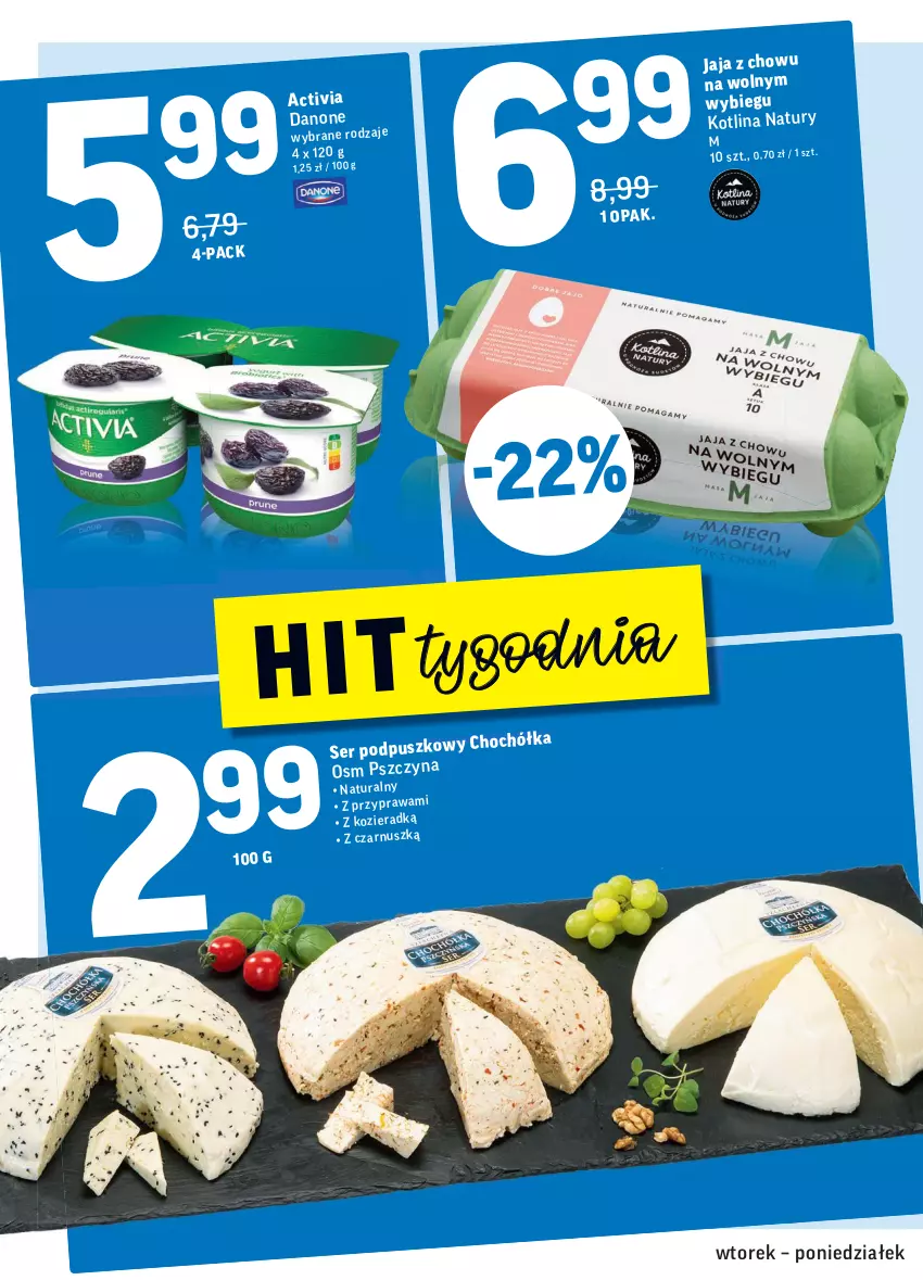 Gazetka promocyjna Intermarche - ważna 11.01 do 17.01.2022 - strona 20 - produkty: Activia, Danone, Jaja, Kotlin, Ser