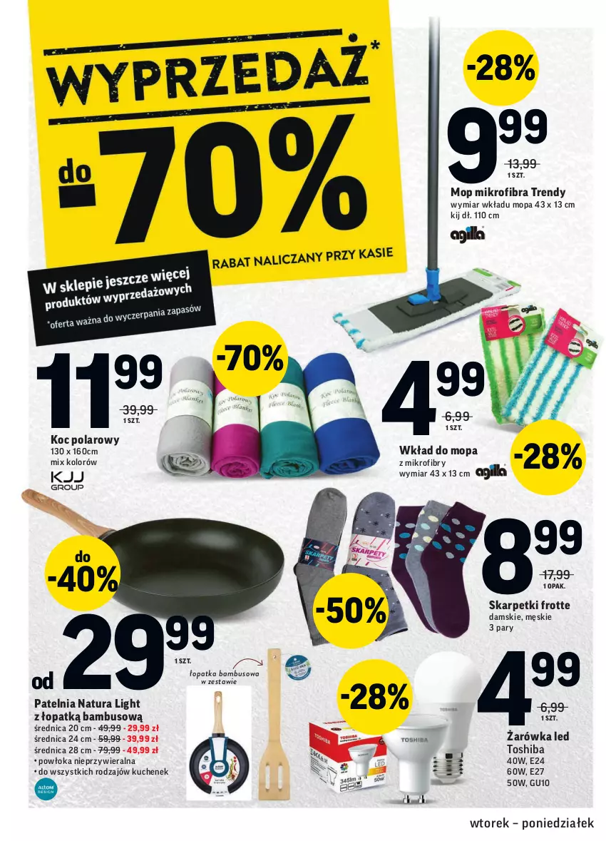 Gazetka promocyjna Intermarche - ważna 11.01 do 17.01.2022 - strona 36 - produkty: Karp, Koc, Mop, Patelnia, Skarpetki, Toshiba, Wkład do mopa