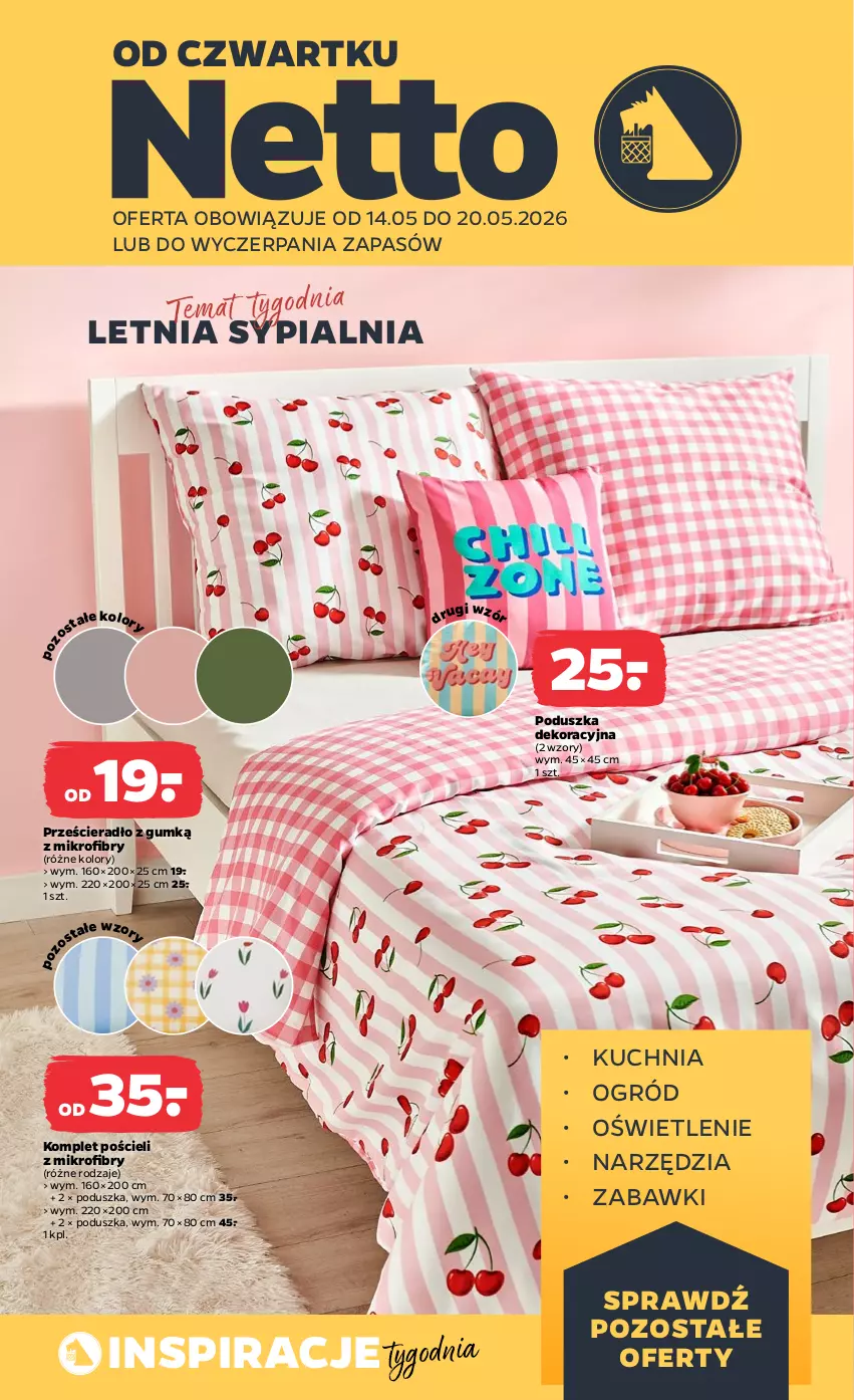 Gazetka promocyjna Netto - Od Czwartku - ważna 14.05 do 20.05.2026 - strona 1 - produkty: Komplet pościeli, Kuchnia, Ogród, Poduszka, Poduszka dekoracyjna, Pościel, Prześcieradło, Sypialnia