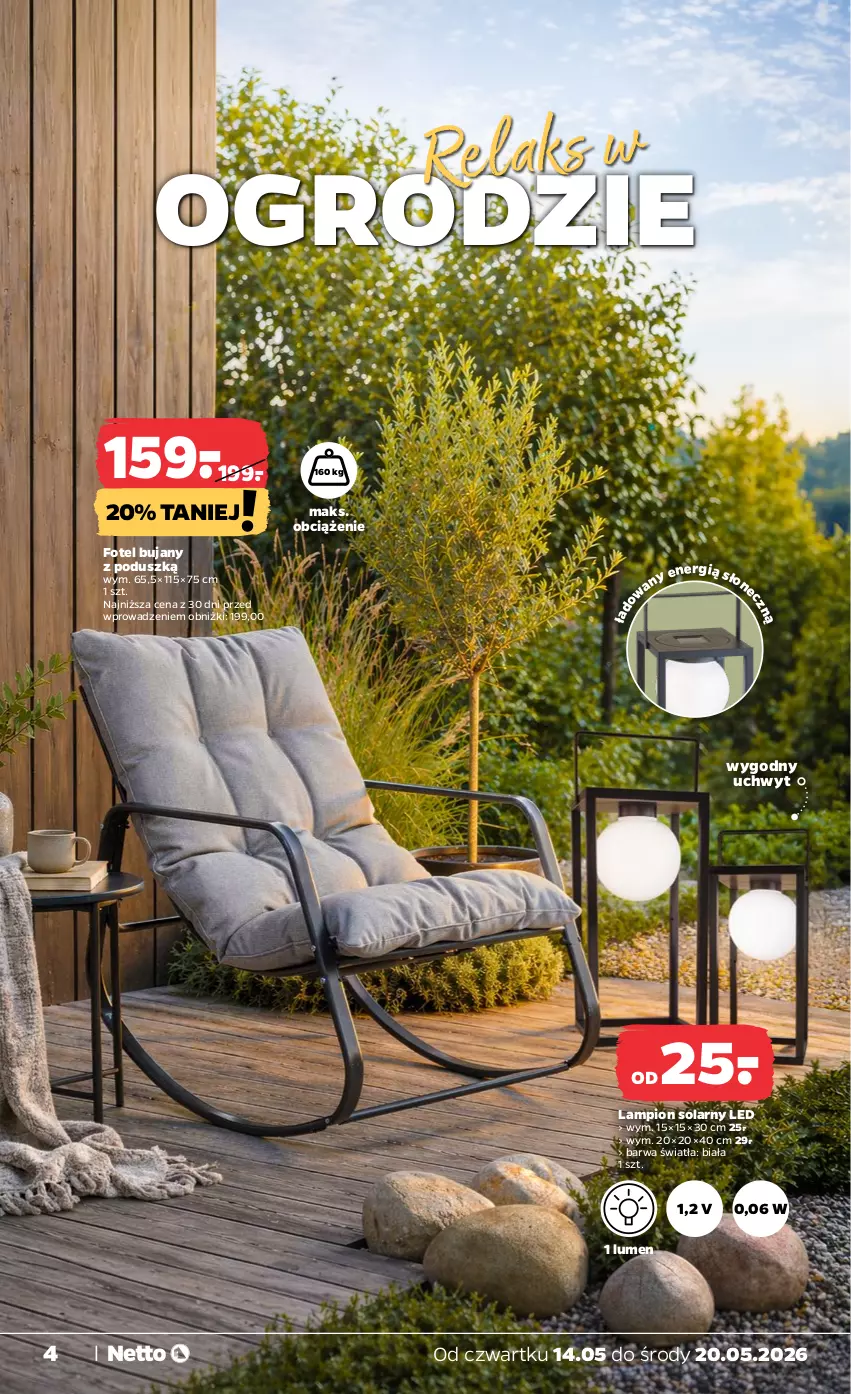 Gazetka promocyjna Netto - Od Czwartku - ważna 14.05 do 20.05.2026 - strona 4 - produkty: Fotel, Lampion