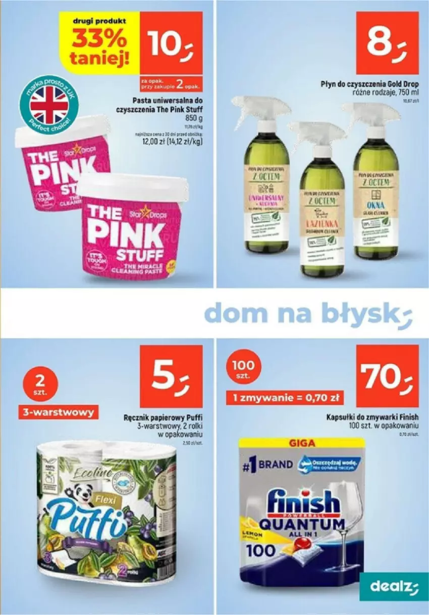 Gazetka promocyjna Dealz - ważna 16.01 do 21.01.2025 - strona 20 - produkty: Finish, Papier, Puf, Ręcznik, Rolki, Zmywarki