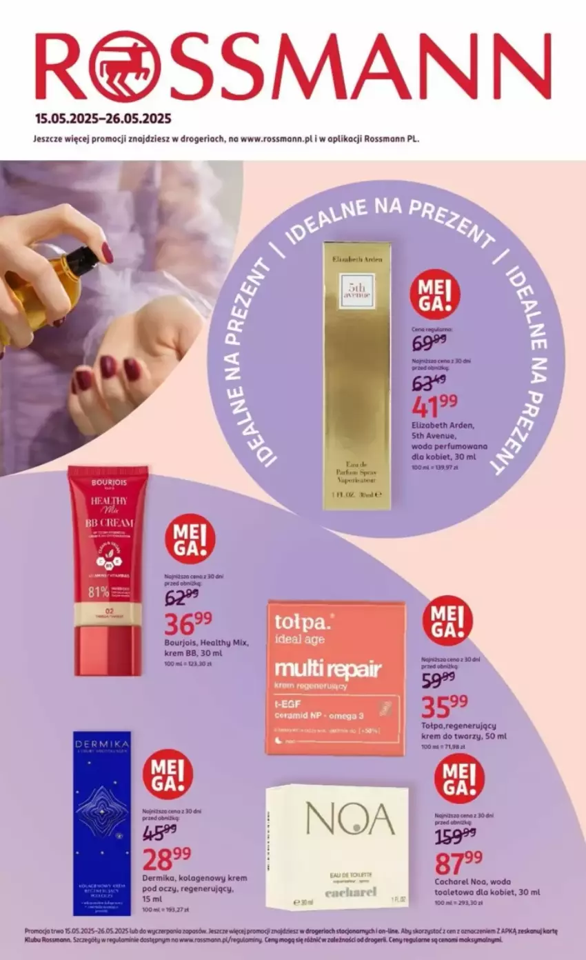 Gazetka promocyjna Rossmann - ważna 15.05 do 26.05.2025 - strona 1 - produkty: Cacharel, Dermika, Kolagen, Krem bb, Krem do twarzy, Woda