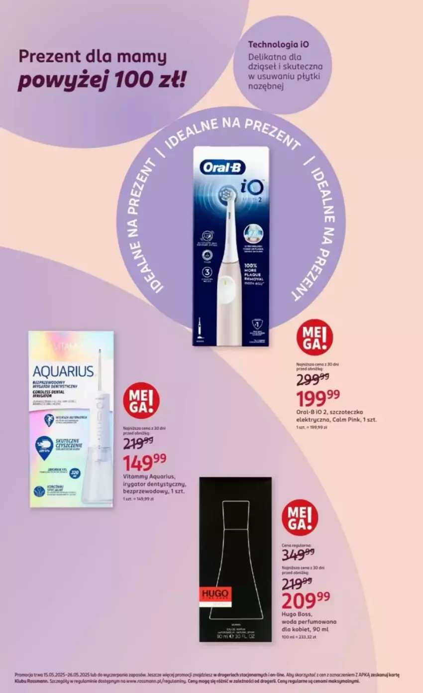 Gazetka promocyjna Rossmann - ważna 15.05 do 26.05.2025 - strona 2 - produkty: Fa, Hugo Boss, Irygator, Szczoteczka, Woda