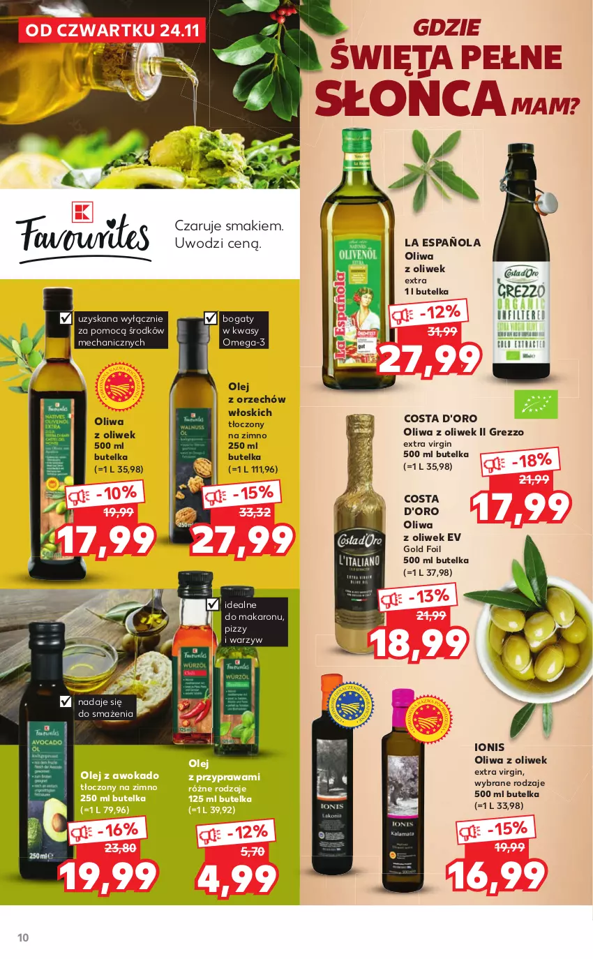 Gazetka promocyjna Kaufland - Katalog Świąteczny - ważna 24.11 do 24.12.2022 - strona 10 - produkty: Costa d'Oro, Gin, Makaron, Olej, Oliwa, Oliwa z oliwek, Omega-3