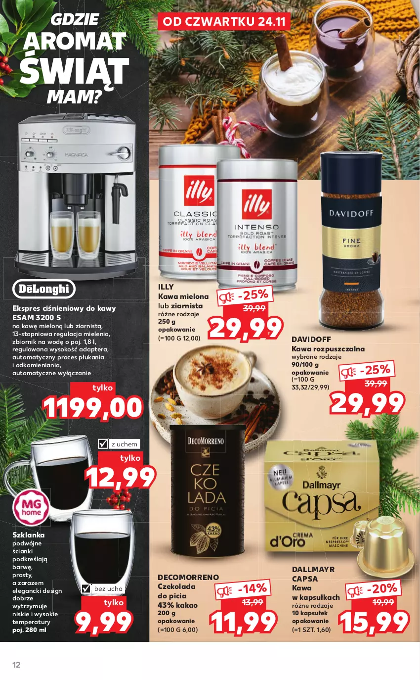 Gazetka promocyjna Kaufland - Katalog Świąteczny - ważna 24.11 do 24.12.2022 - strona 12 - produkty: Czekolada, Dallmayr, Davidoff, Herbata, Kakao, Kawa, Kawa mielona, Kawa rozpuszczalna, Sok, Szklanka, Tera, Top