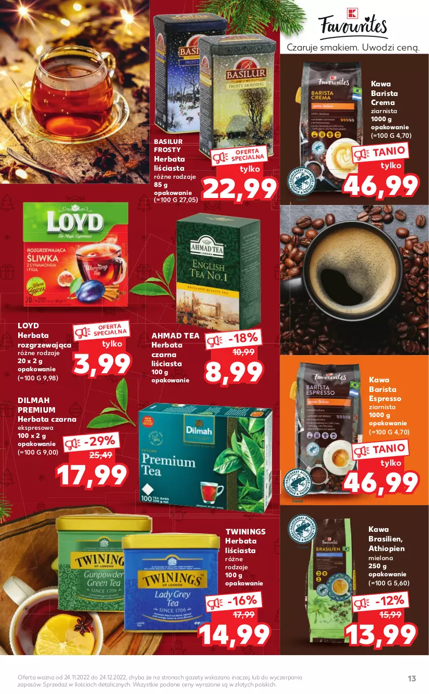 Gazetka promocyjna Kaufland - Katalog Świąteczny - ważna 24.11 do 24.12.2022 - strona 13 - produkty: Dilmah, Herbata, Herbata czarna, Kawa, Loyd