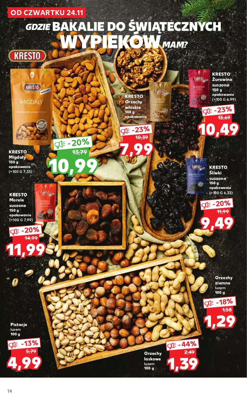 Gazetka promocyjna Kaufland - Katalog Świąteczny - ważna 24.11 do 24.12.2022 - strona 14 - produkty: Migdały, Napoje, Orzechy włoskie, Pistacje