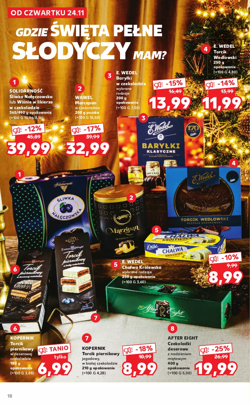 Gazetka promocyjna Kaufland - Katalog Świąteczny - ważna 24.11 do 24.12.2022 - strona 18 - produkty: Baryłki, Chałwa, Deser, E. Wedel, Likier, Lody, Piernik, Ser, Wawel