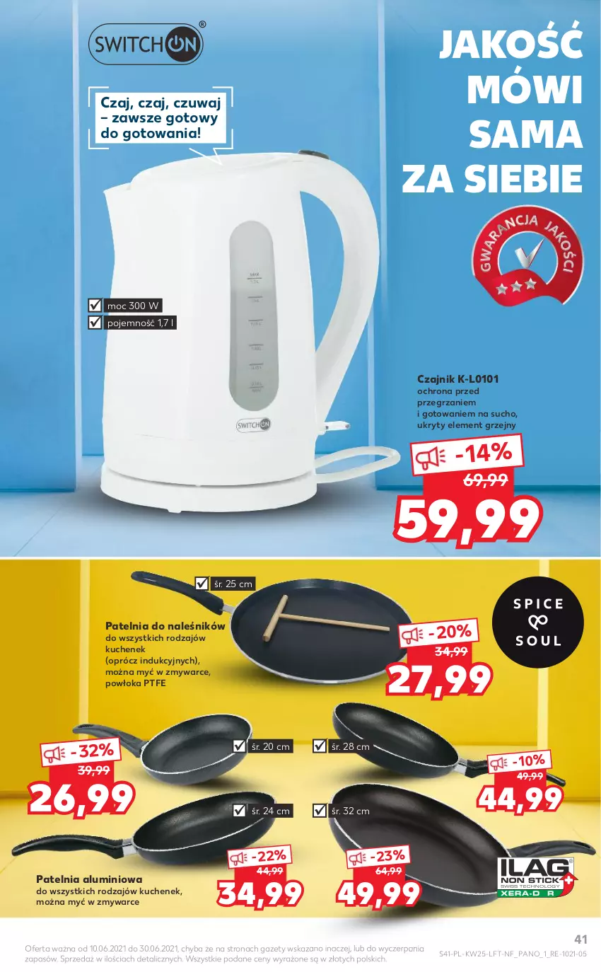 Gazetka promocyjna Kaufland - OFERTA TYGODNIA - ważna 24.06 do 30.06.2021 - strona 41 - produkty: Czajnik, Patelnia