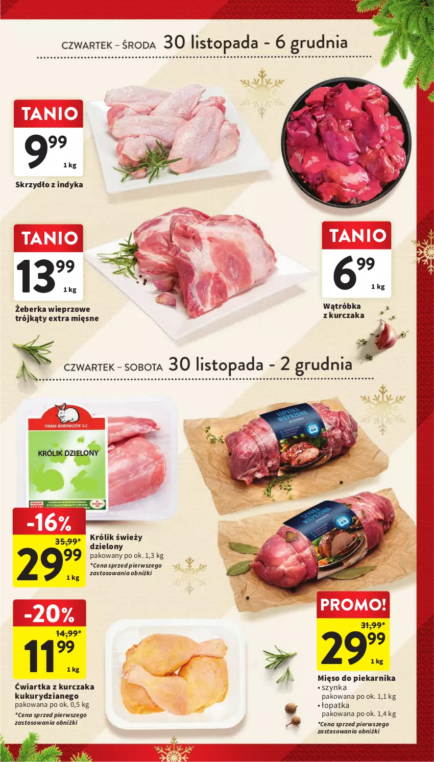 Gazetka promocyjna Intermarche - Gazetka Intermarche - ważna 30.11 do 06.12.2023 - strona 25 - produkty: Królik, Kurczak, Mięso, Piekarnik, Szynka