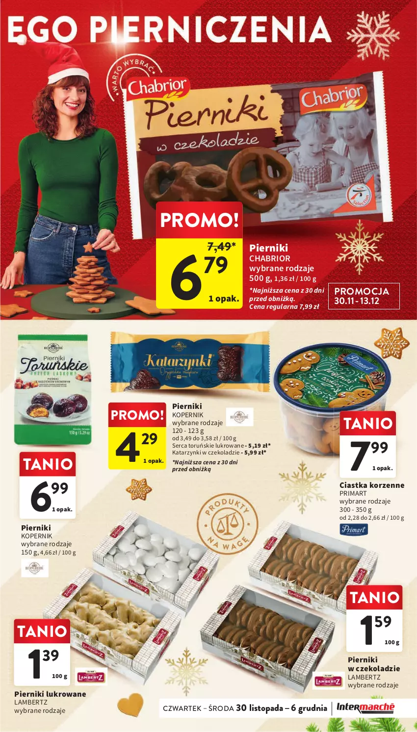 Gazetka promocyjna Intermarche - Gazetka Intermarche - ważna 30.11 do 06.12.2023 - strona 37 - produkty: Chabrior, Ciastka, Piernik, Pierniki w czekoladzie, Prima, Ser, Top