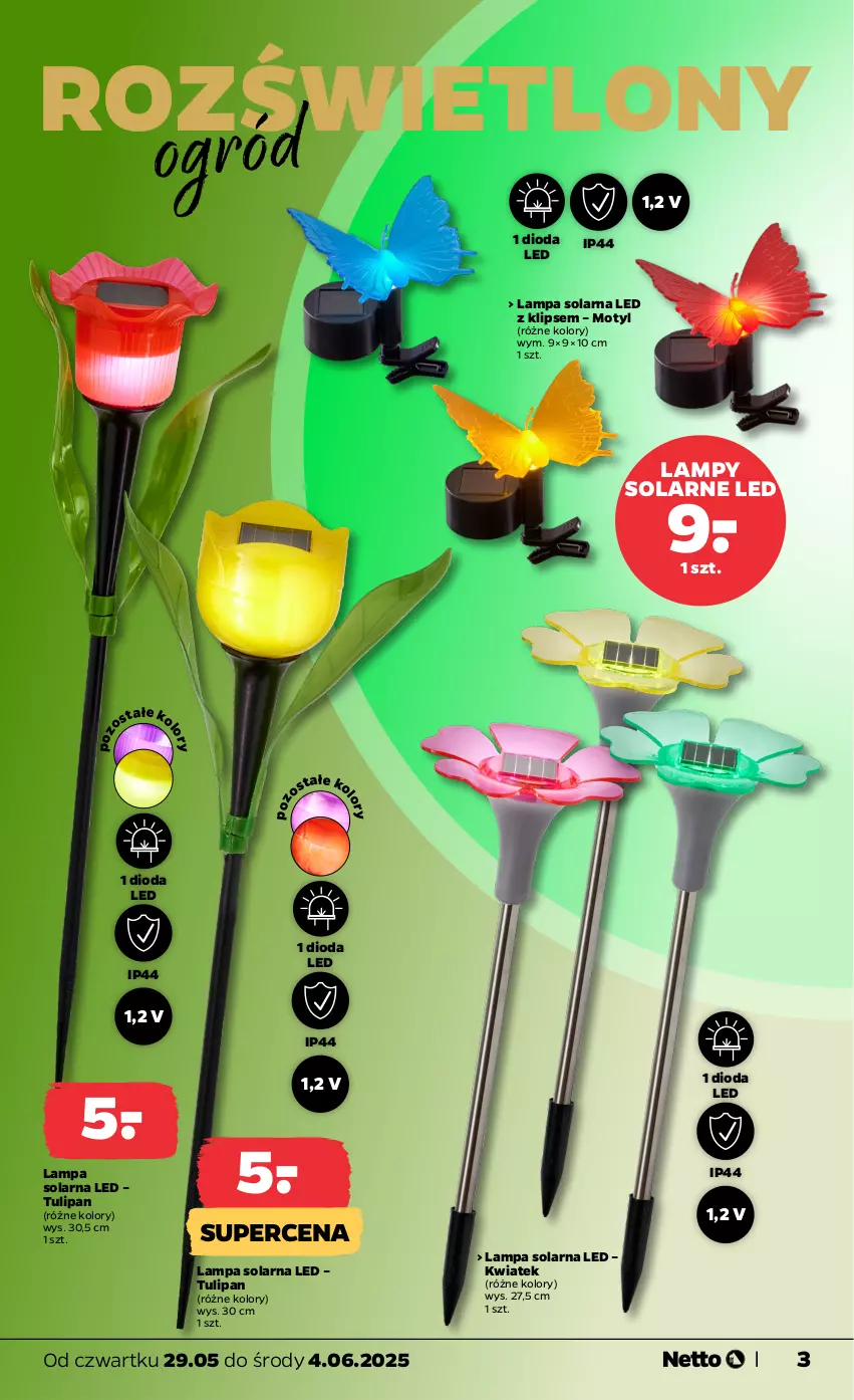 Gazetka promocyjna Netto - Od Czwartku Przemysłowa - ważna 29.05 do 04.06.2025 - strona 3 - produkty: Lampa, Ogród, Tulipan