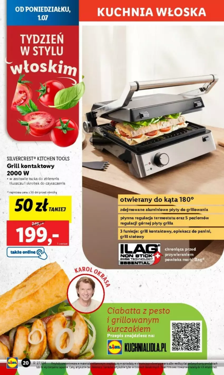 Gazetka promocyjna Lidl - ważna 01.07 do 06.07.2024 - strona 17 - produkty: Ciabatta, Grill, Grill kontaktowy, Kurczak, Pesto, Silvercrest, Termos