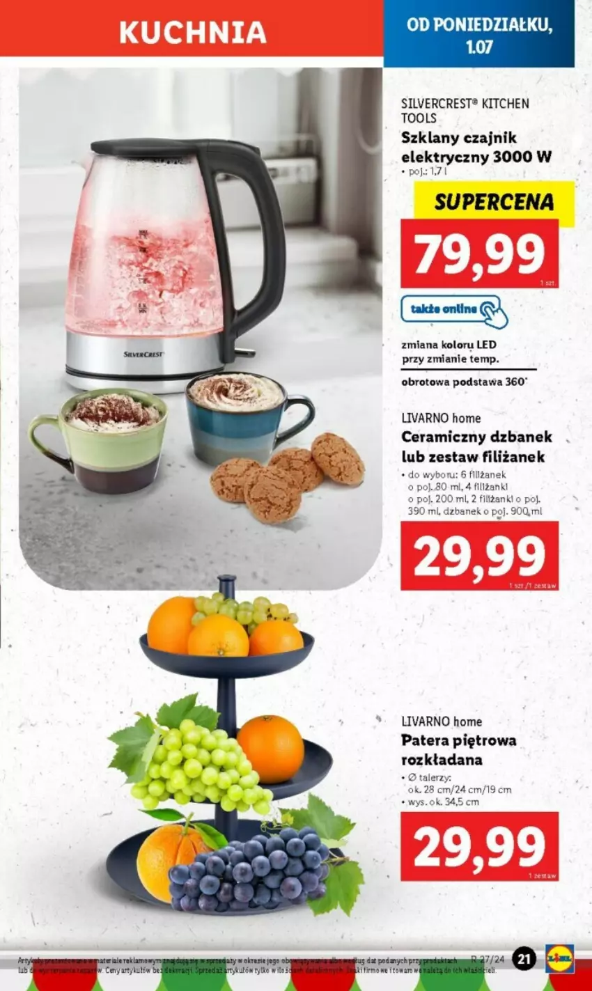 Gazetka promocyjna Lidl - ważna 01.07 do 06.07.2024 - strona 18 - produkty: Czajnik, Czajnik elektryczny, Dzbanek, Fa, Ivar, Silvercrest, Talerz, Tera