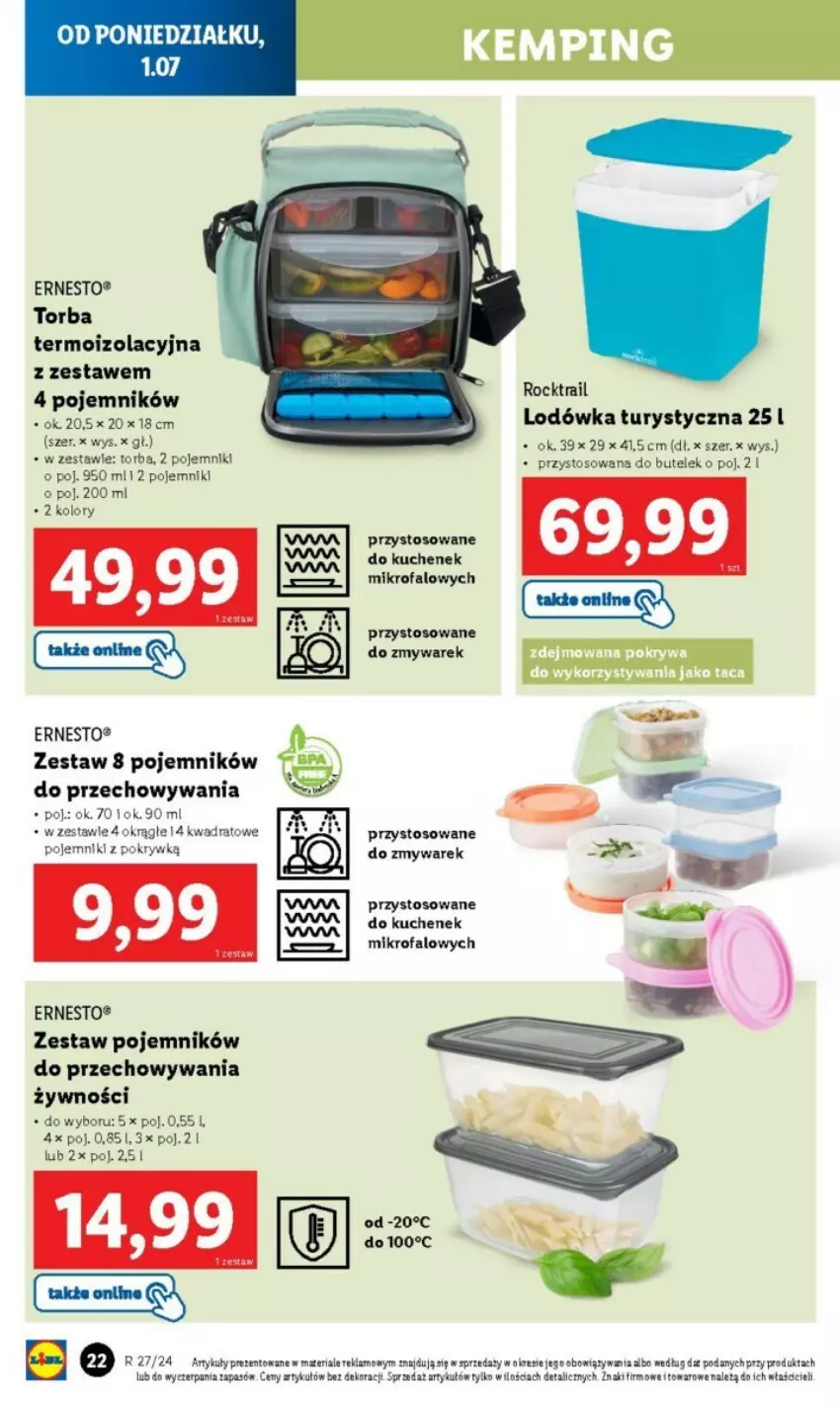 Gazetka promocyjna Lidl - ważna 01.07 do 06.07.2024 - strona 19 - produkty: Fa, Lodówka, Pojemnik, Pokrywa, Taca, Torba