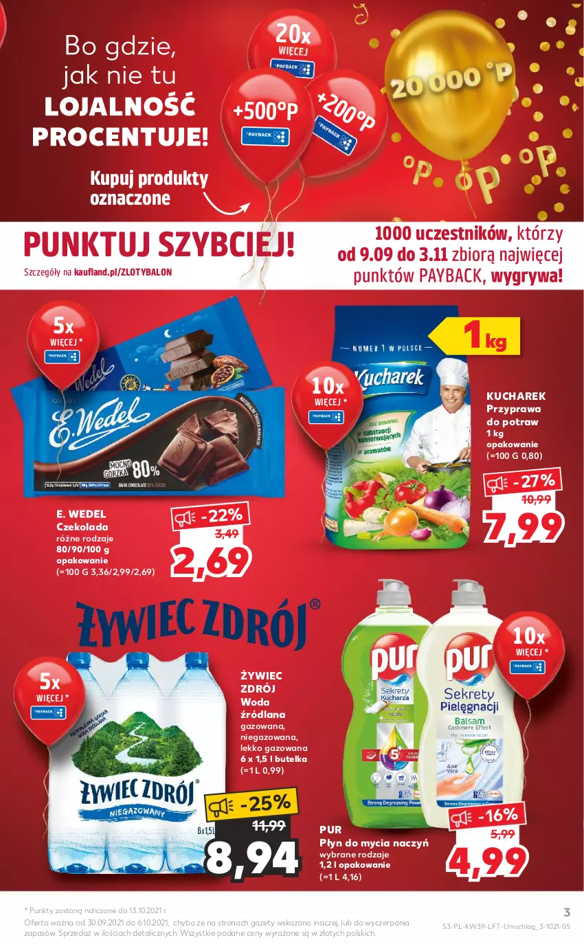 Gazetka promocyjna Kaufland - OFERTA TYGODNIA - ważna 30.09 do 06.10.2021 - strona 3 - produkty: Czekolada, Do mycia naczyń, E. Wedel, Gry, Kucharek, LANA, Płyn do mycia, Płyn do mycia naczyń, Przyprawa do potraw, Pur, Woda